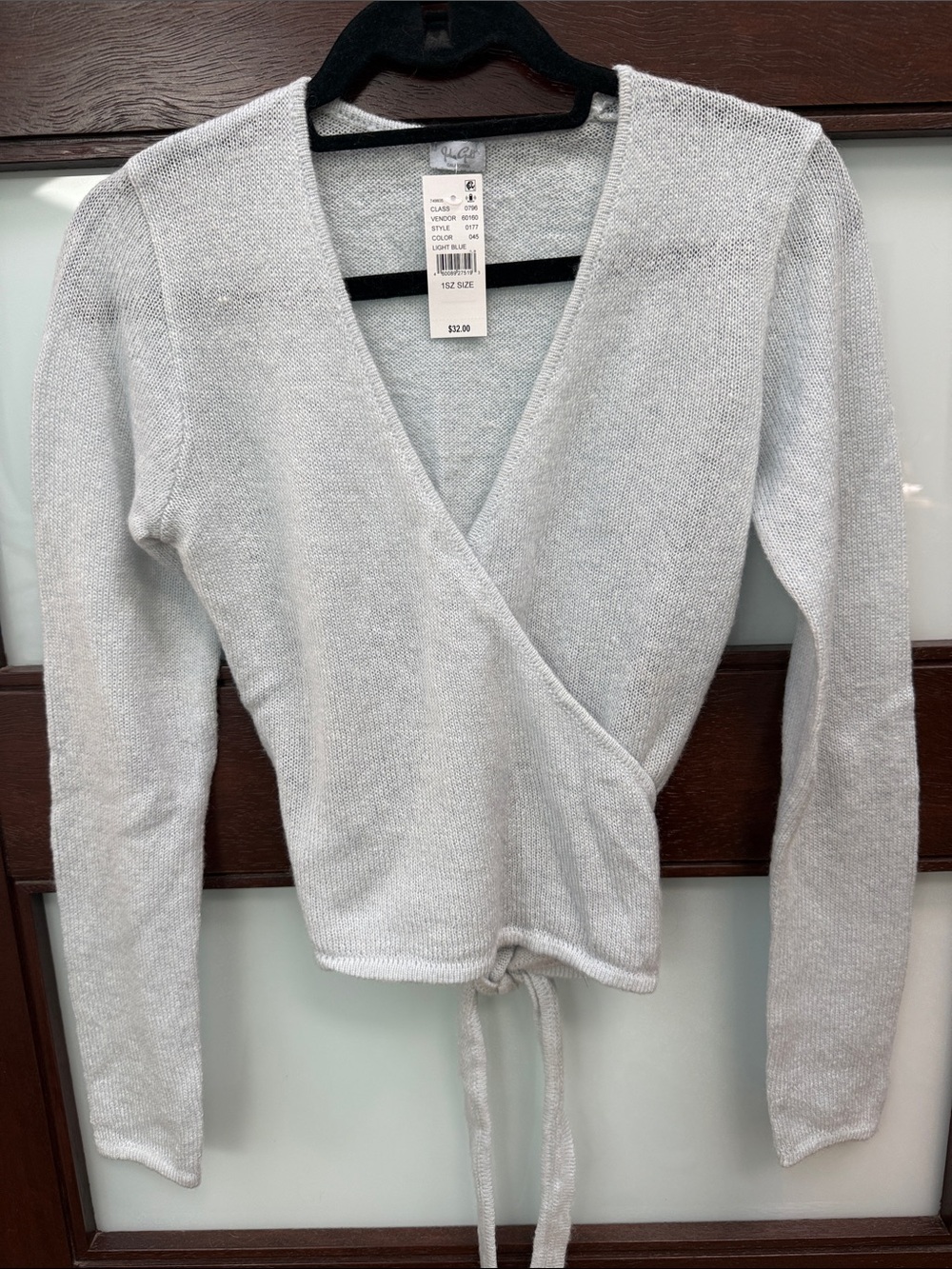 Brandy Melville Light Blue Wrap Sweater BNWT